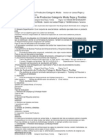 1guía de Evaluación de Productos Categoría Moda Gestión de Calidad Ropa y Textiles Moda