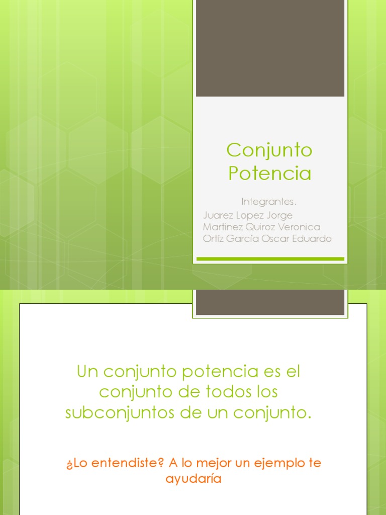 Conjunto Potencia PDF Conjunto (Matemáticas) Exponenciación