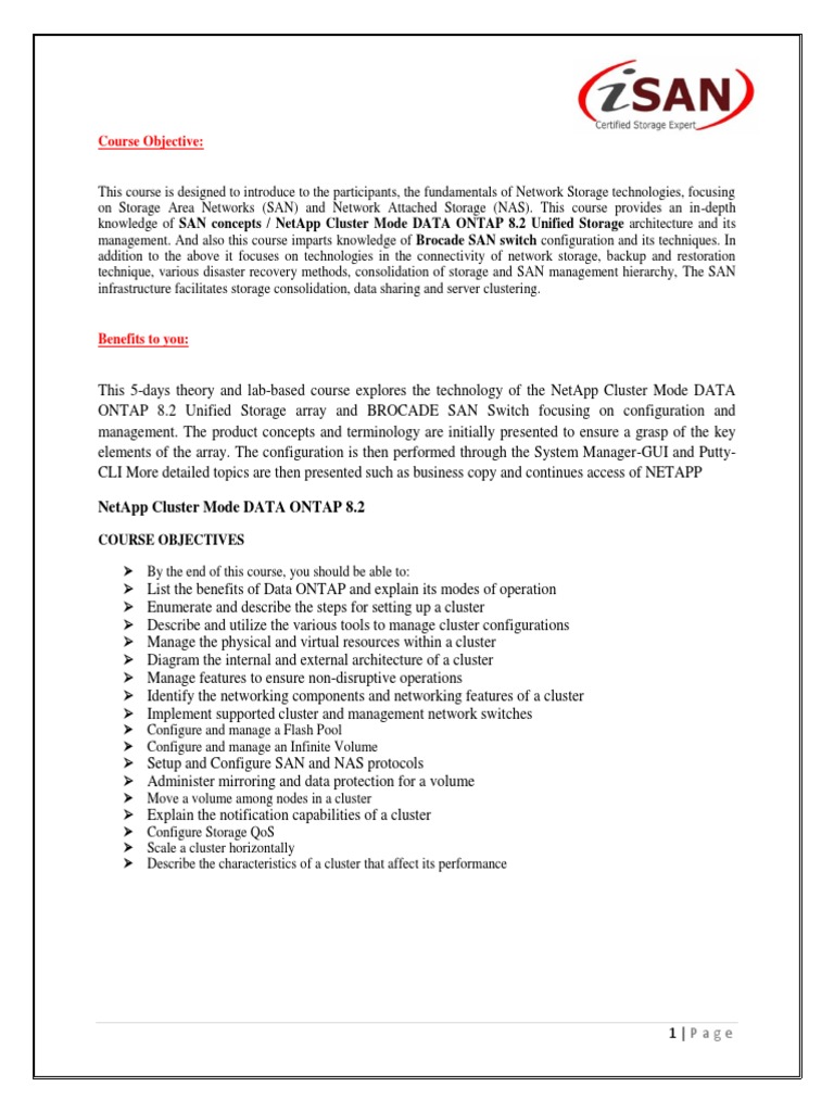 Netapp cluster mode cdot 8 pdf computer cluster load balancing