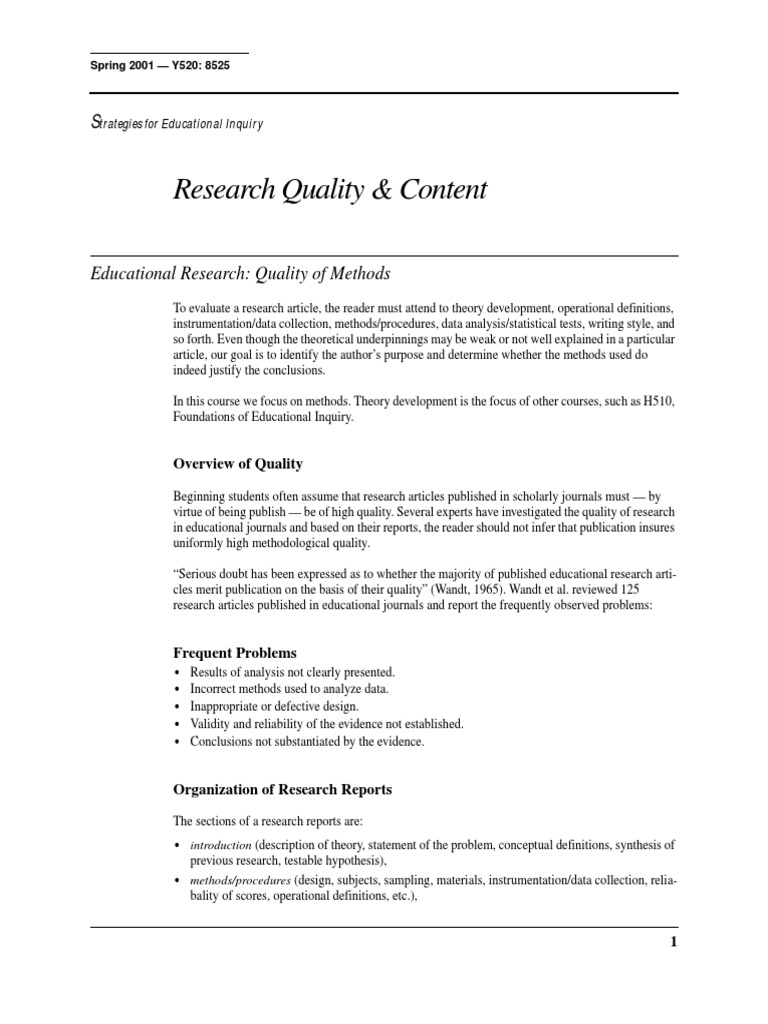 Research Quality & Content | PDF | Statistical Hypothesis Testing ...