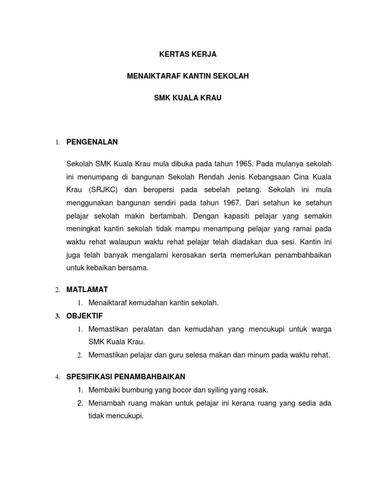 Kertas Kerja Kantin Pdf