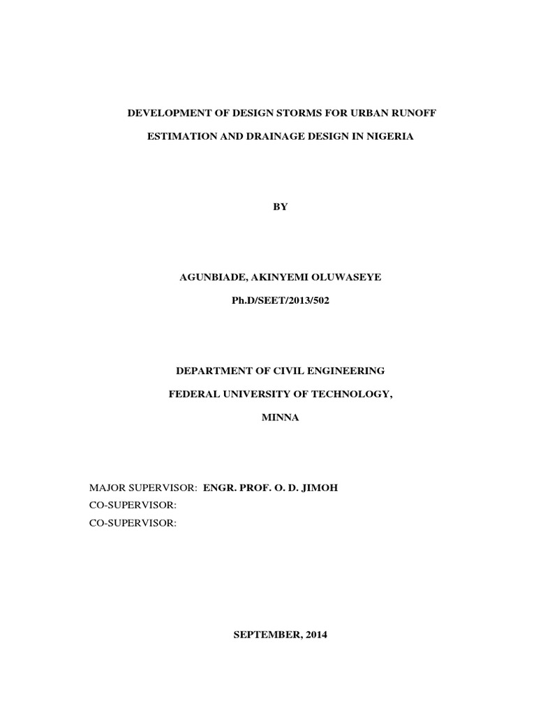 Design Storms for Urban Drainage in Nigeria | PDF | Flood | Surface Runoff