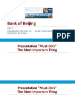 Day 4 Powerpoint Bank of Beijing Fall 2014 - Presentation Skills - Transitions Between Blocks