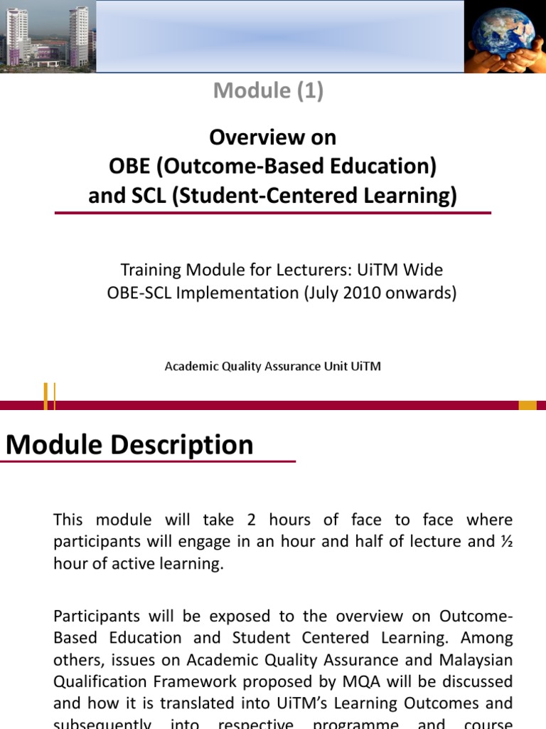 Obe-Scl - Module 1 (Ppoint) | PDF | Diploma | Academic Certificate