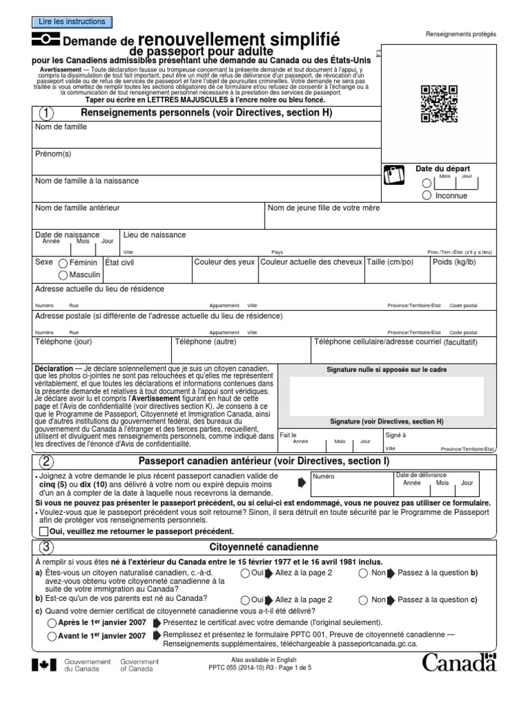 Renouvellement passeport canadien simplifié | PDF | Passeport | Canada