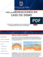 Recomendaciones Sobre Sismos