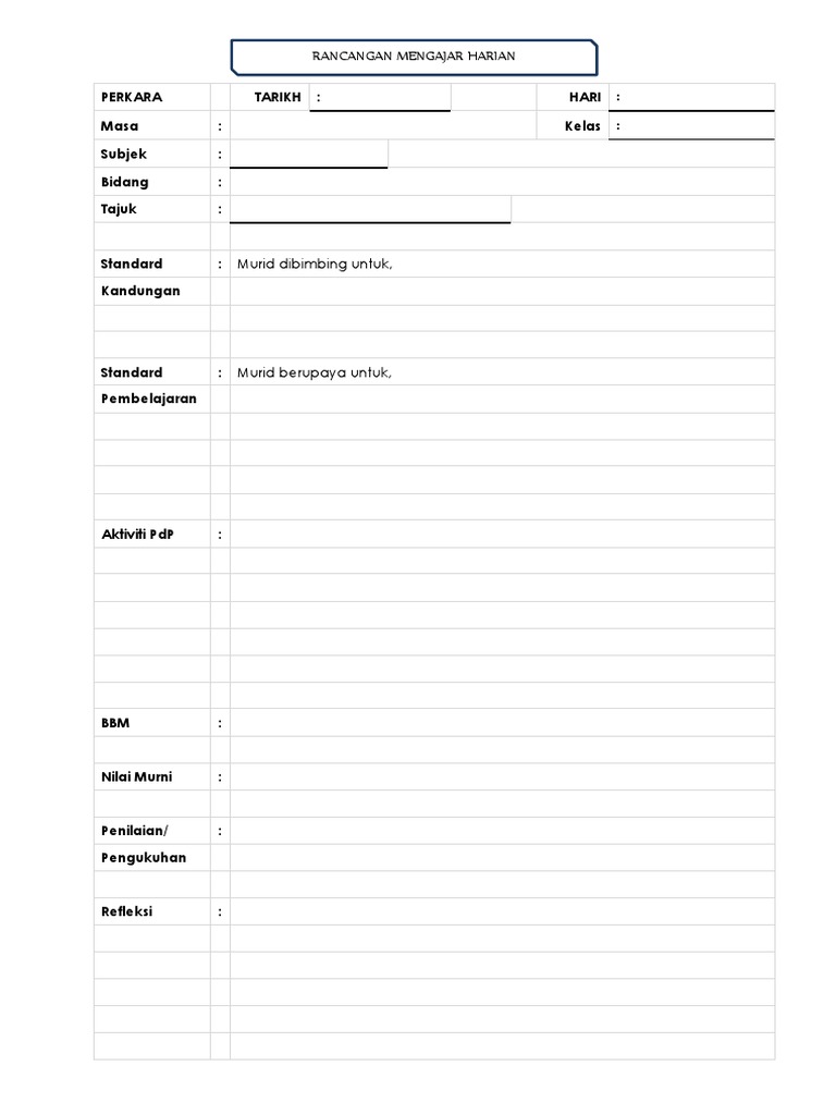 RPH Kosong | PDF