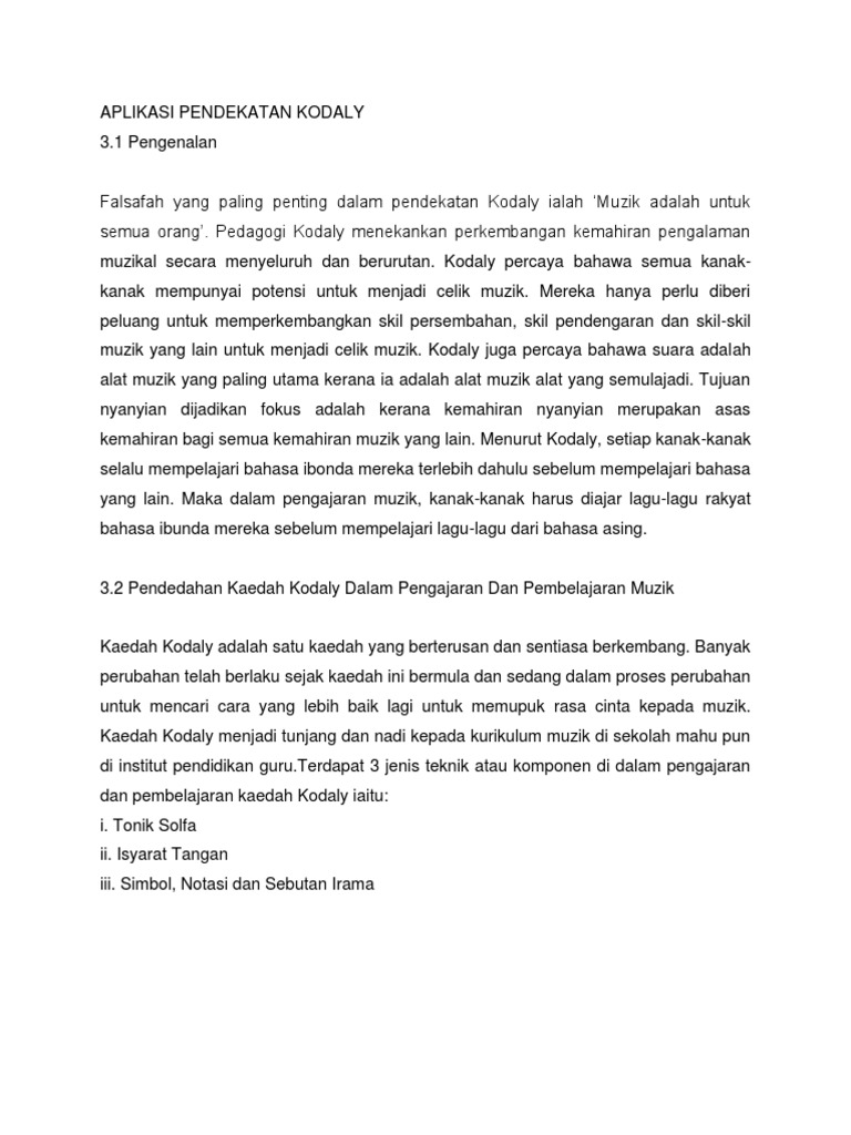 Aplikasi Pendekatan Kodaly Pdf