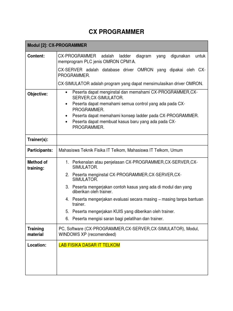 Modul CX Programmer PDF