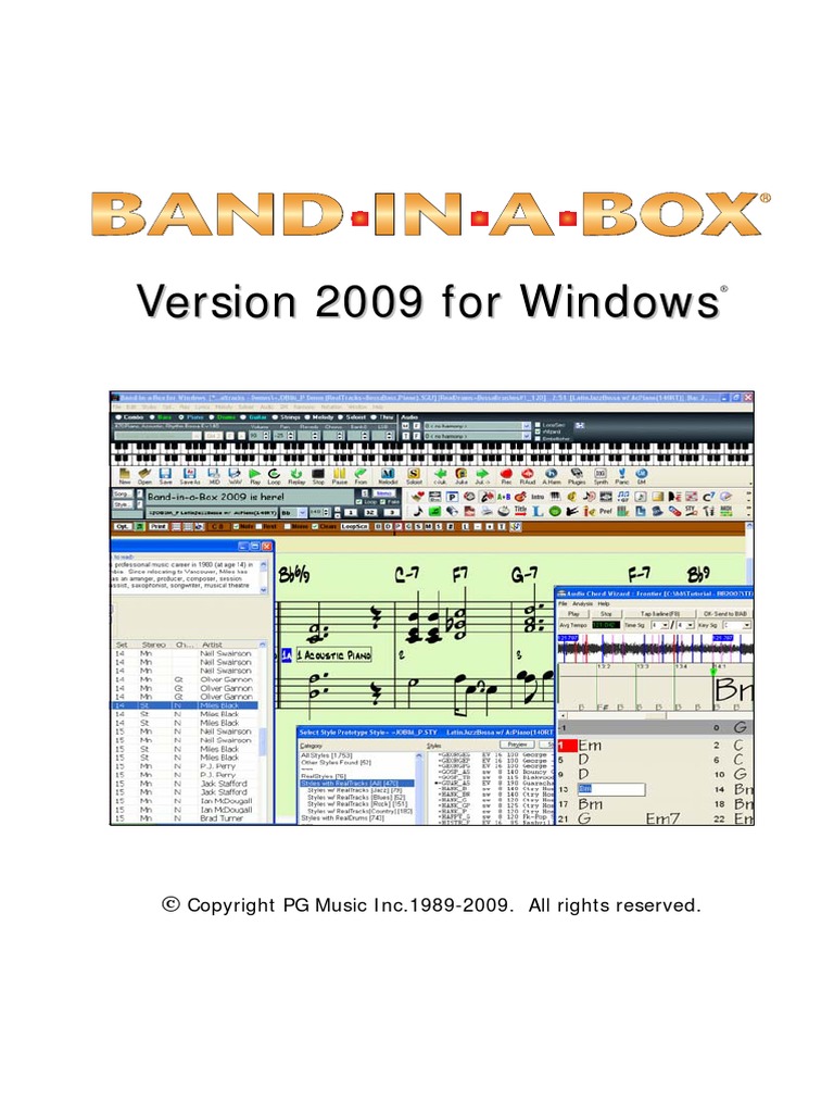 Band in A Box Manual Download Free PDF Guitars Bass Guitar