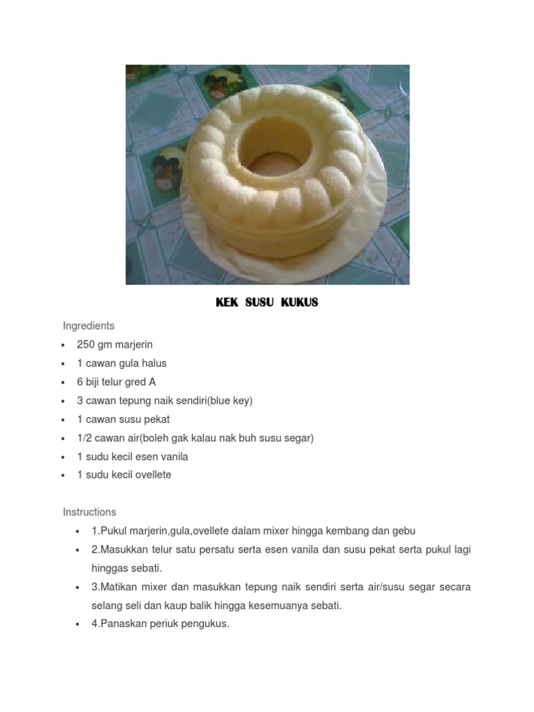 Kek Susu Kukus Pdf