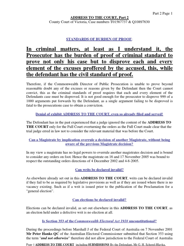 060719gh Address Part 2 v7 | PDF | High Court Of Australia | Burden Of ...