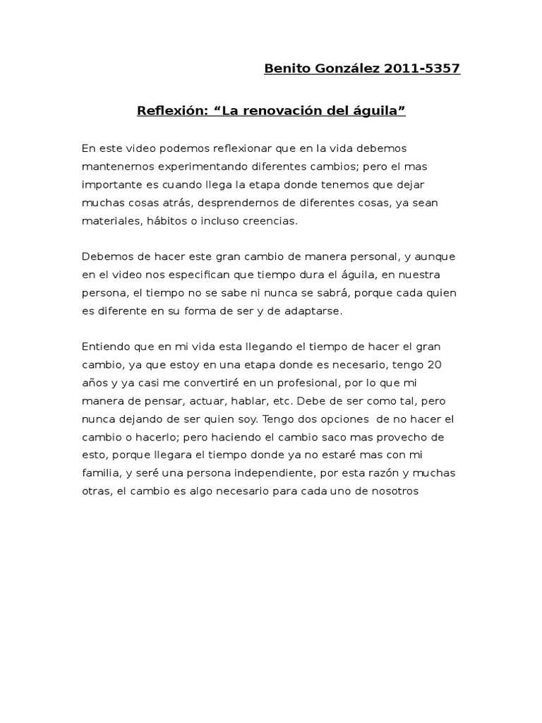Reflexion El Aguila | PDF