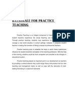 Rationale. Practice Teaching