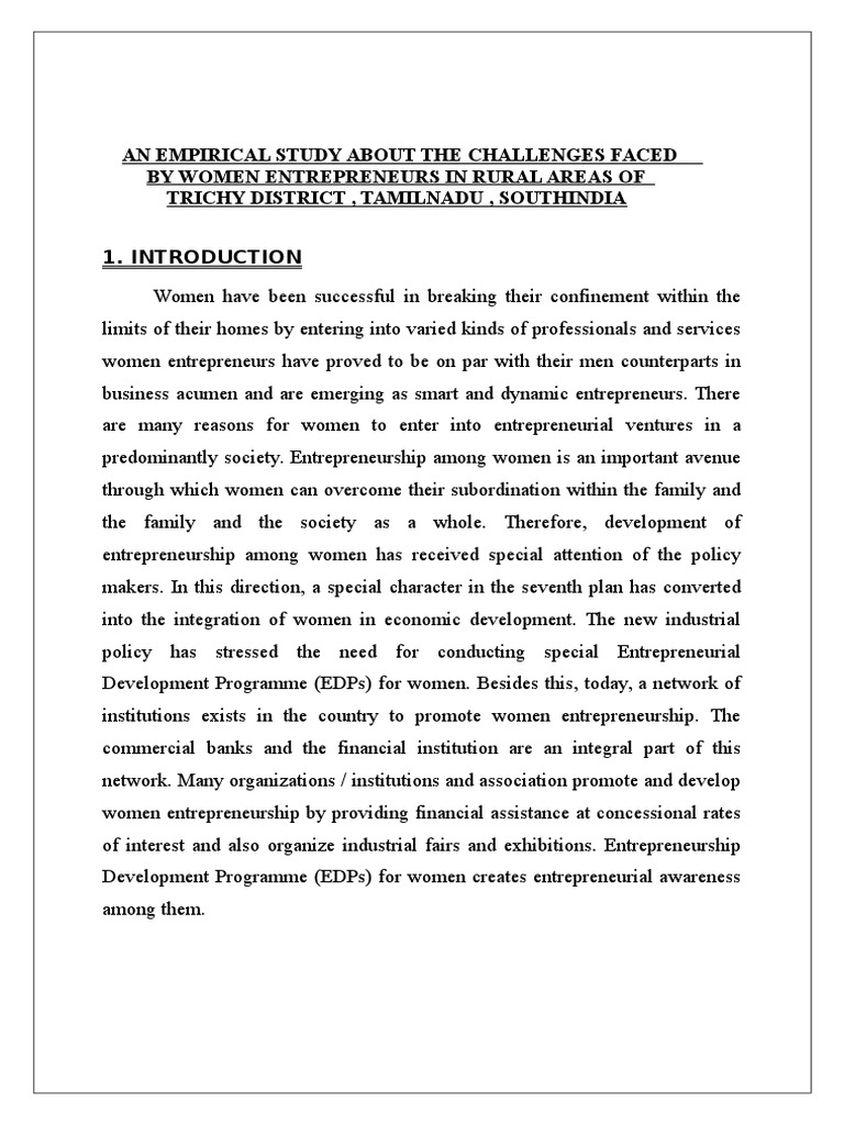Challenges Faced by Women Entrepreneurs in India | PDF ...
