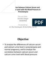 The Correlation Between Calcium Serum and Calcium Urine