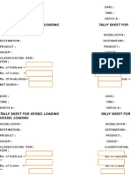 Tally Sheet For Vessel Loading Tally Sheet For Vessel Loading