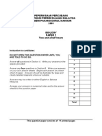 STPM Trials 2009 Biology Paper 2 (Pahang)