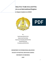 ASEAN-China Free Trade Area (ACFTA) Agreement As An International Regime, The Impact Analysis On ASEAN