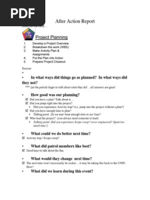 After Action Report Project Planning2