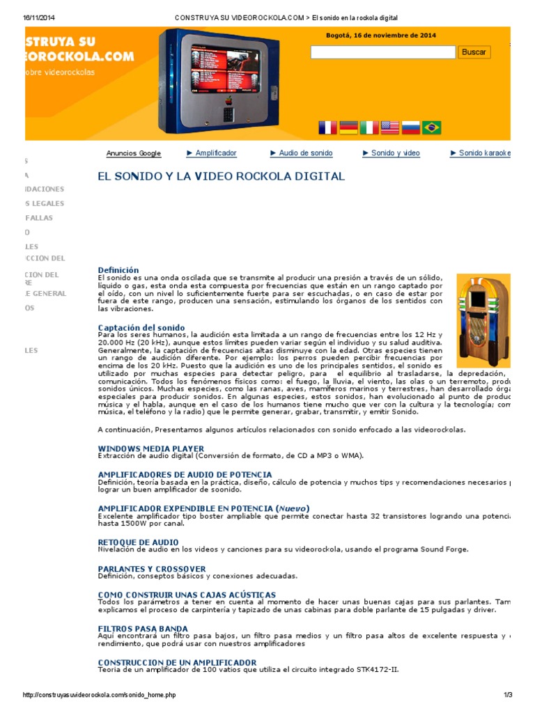 Construya Su Videorockola PDF Sonido Frecuencia