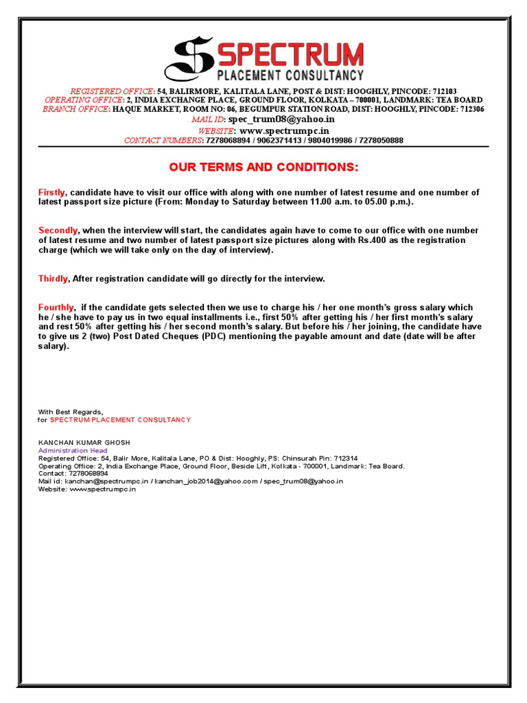 Our Terms and Conditions | PDF