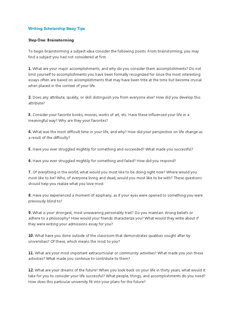 scholarship writing tips