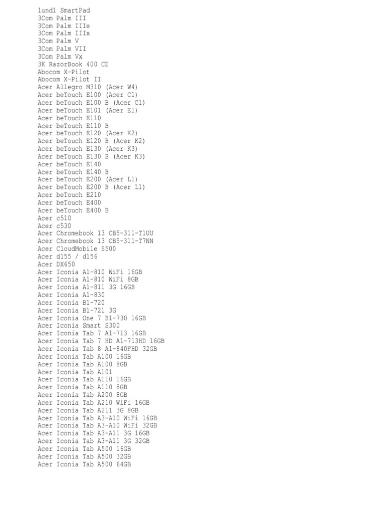 Device Model Reference List | PDF | Apple Inc. | Mobile Computers