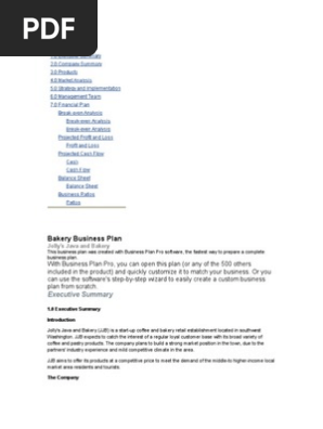 Bakery Business Plan