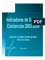 Idicadores de Gestion Colciencias 2003-2006