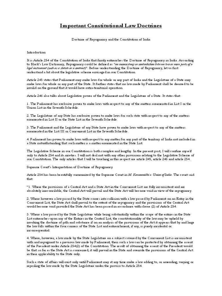 Key Doctrines in Constitutional Law | PDF | Miranda Warning | Public Law