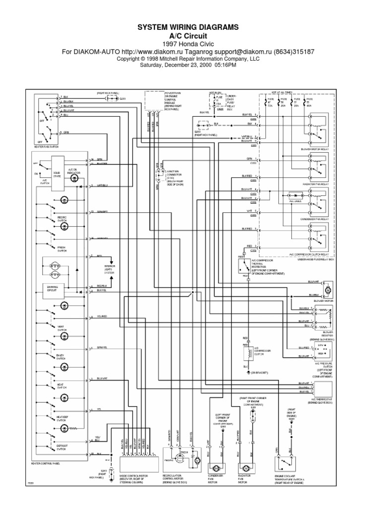 Honda Civic 97 Wiring Diagram