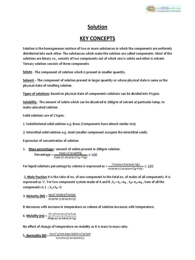 12 Chemistry Chapter Solutions | PDF