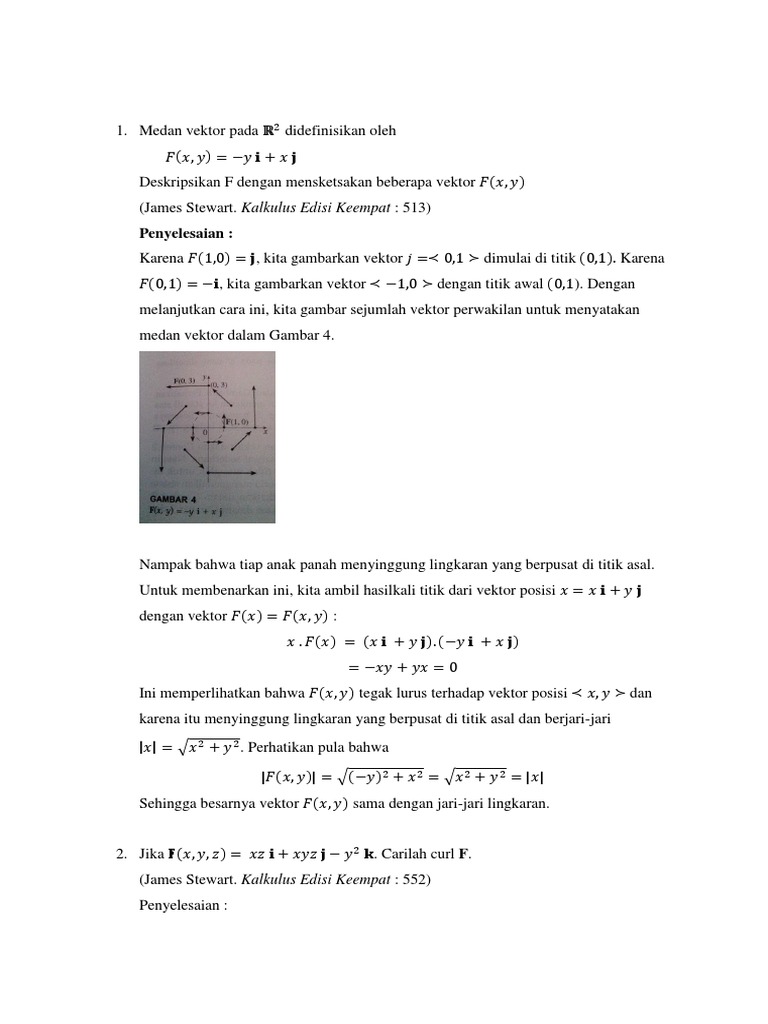 Contoh Soal Medan Vektor Curl Dan Divergensi