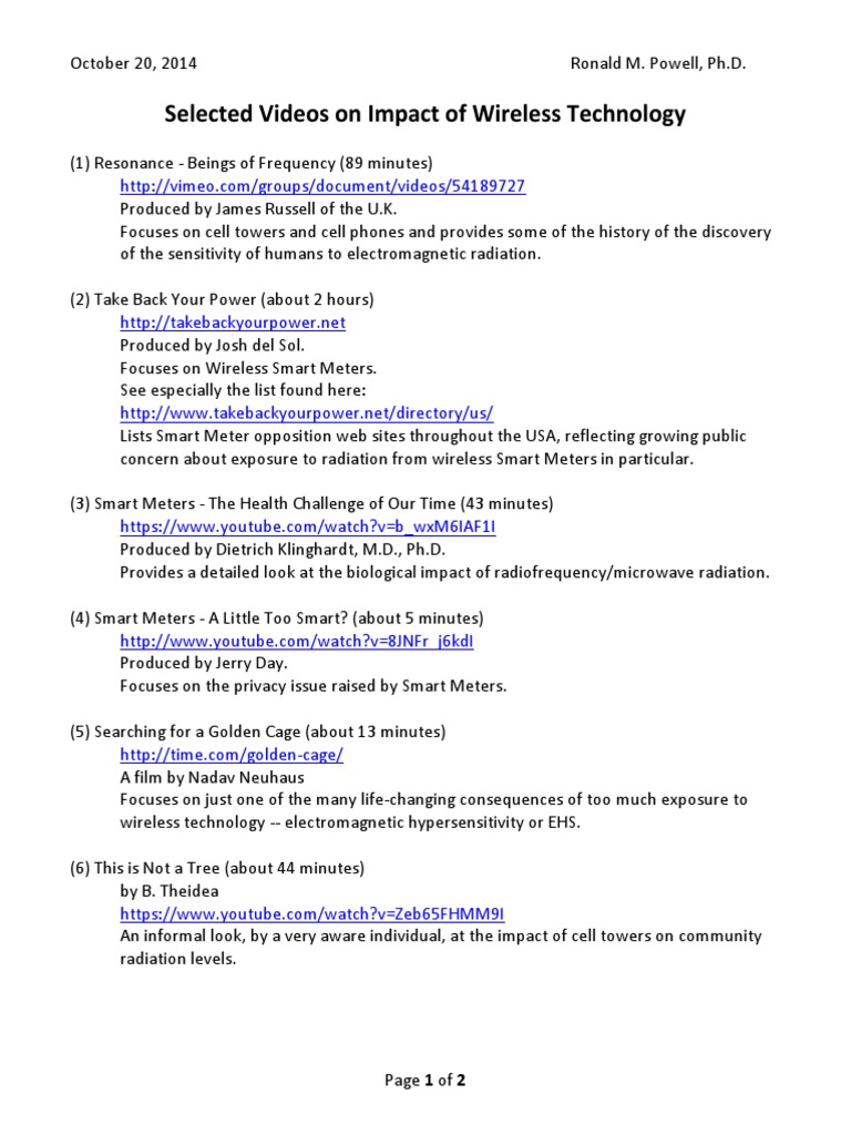 Videos On Wireless Technology | PDF | Technology & Engineering