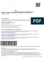 Investigating Reverse Causality Bw HRMPolicies and Organizational Performance in Small Firms_2012