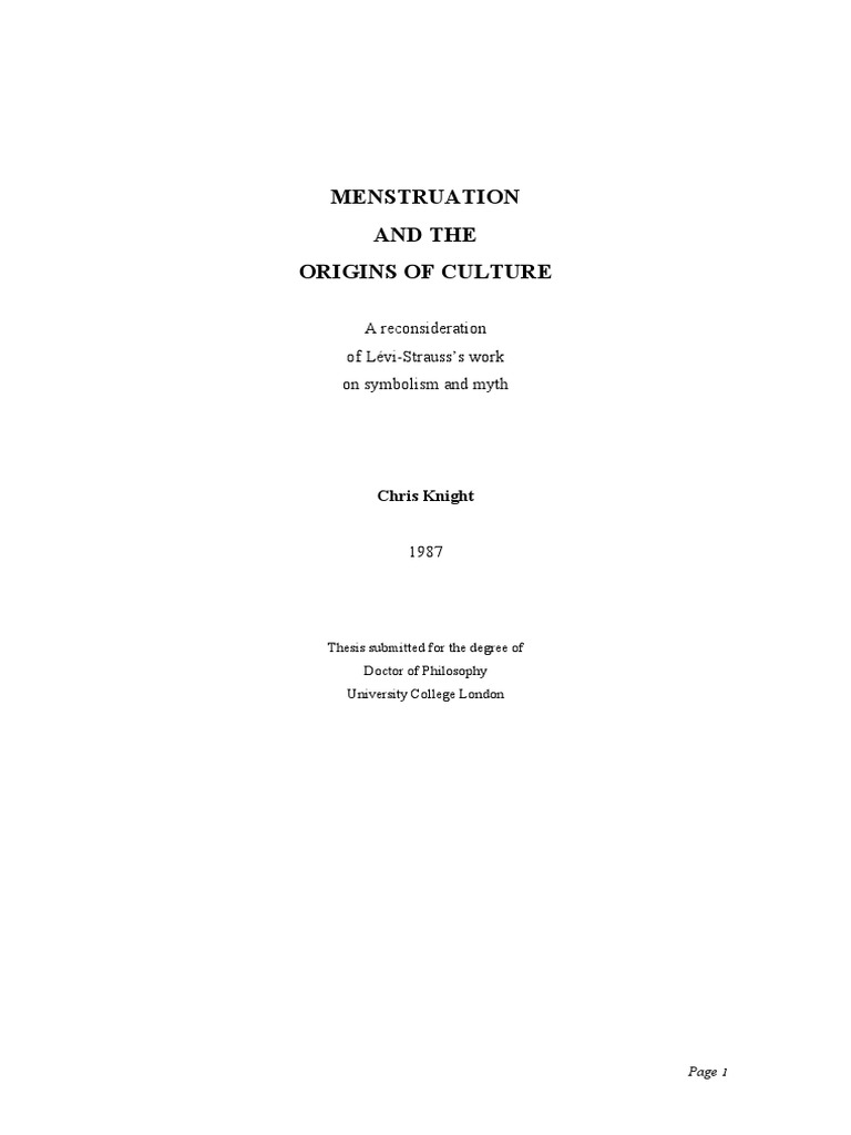 Chris KnightMenstruation and The Origins of Culture PDF