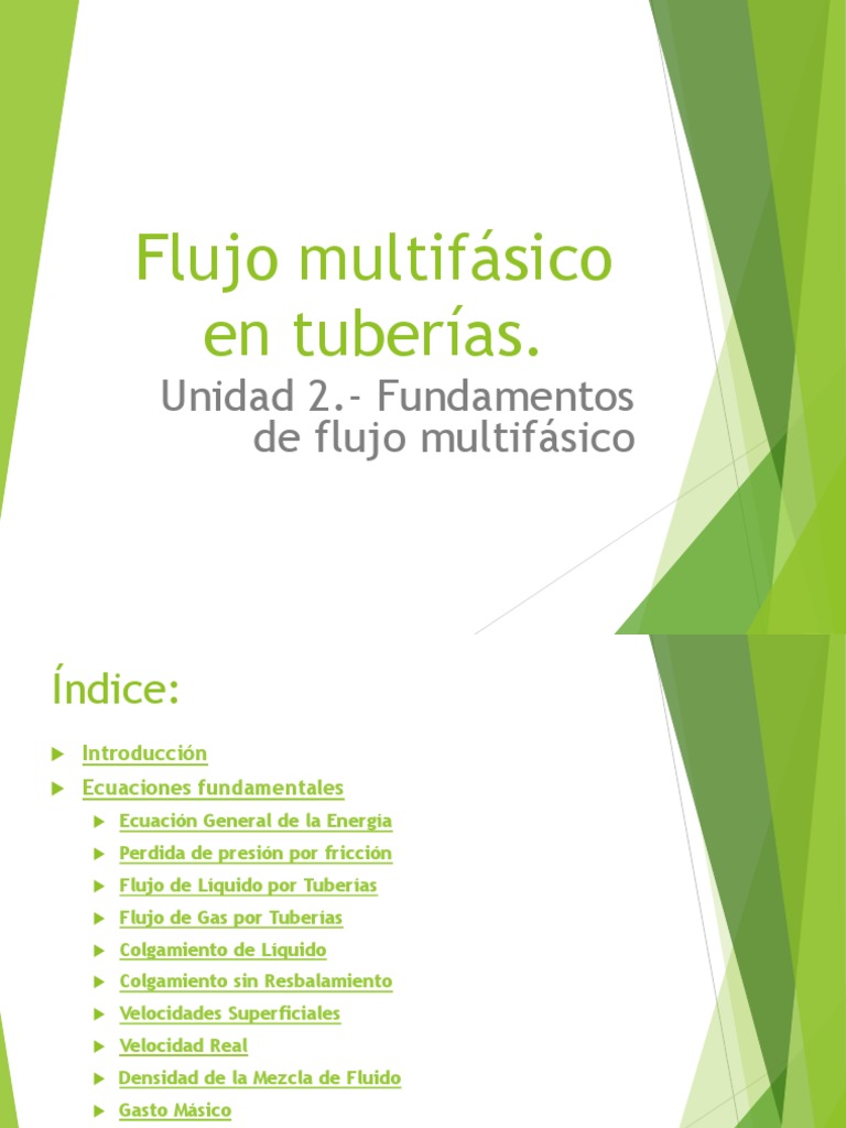 Unidad 2. Fundamentos de Flujo Multifásico PDF Líquidos Gases