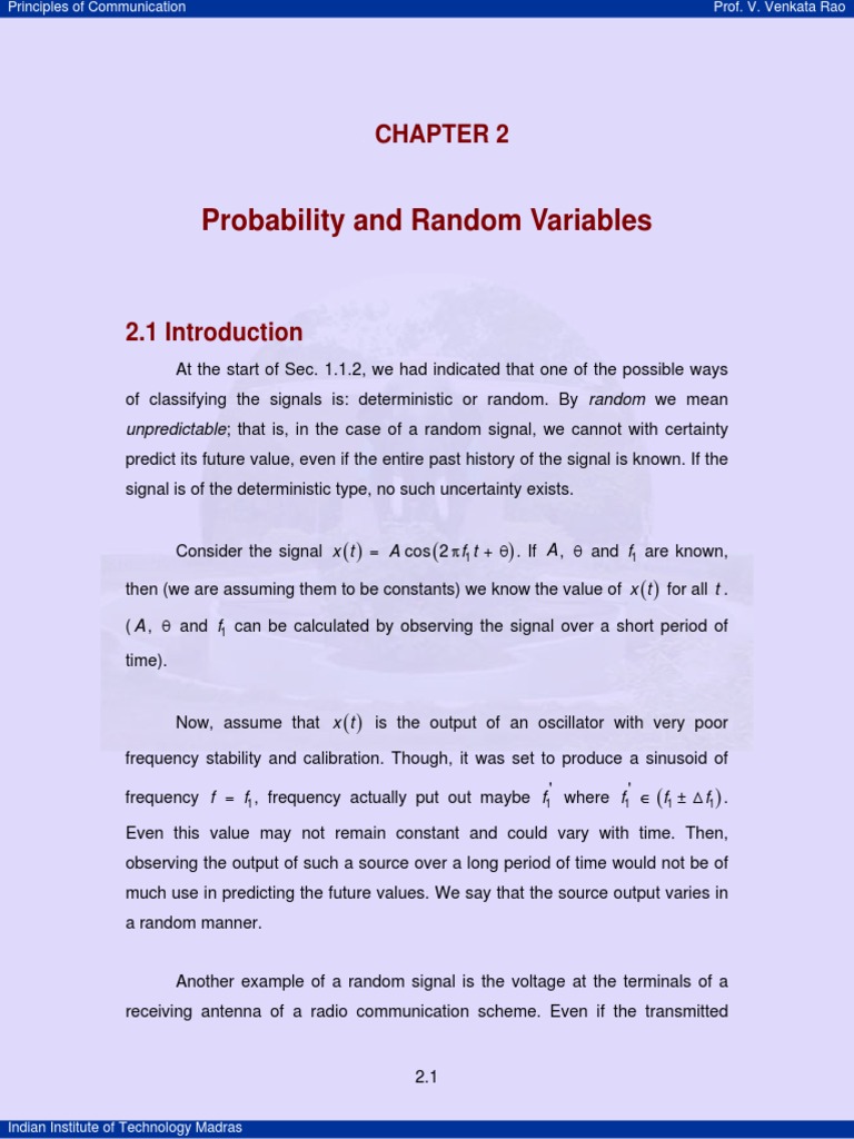 Probability and Random Variables | PDF