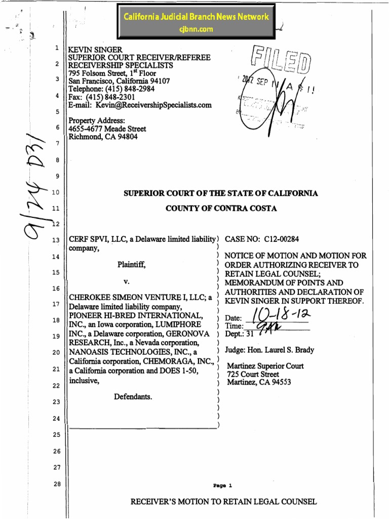 Unauthorized Practice of Law Receiver Kevin Singer Receivership