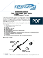 2008 Lancer Short Shifter Install Manual PDF