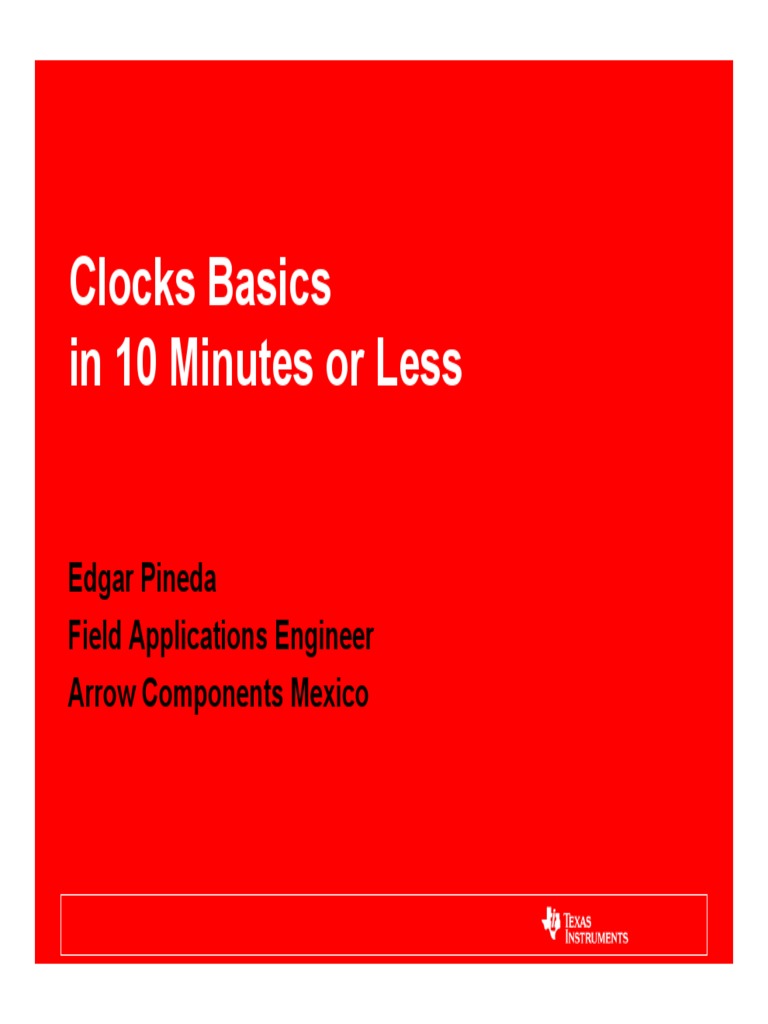 An Introduction to Clocks Understanding Their Functions, Parameters