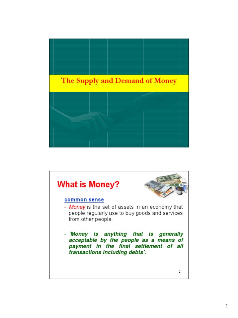 Understanding Money Supply and Demand | PDF | Demand For Money | Money ...
