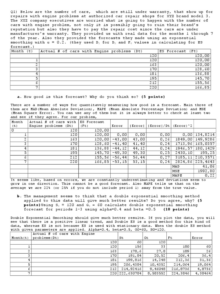 Analysis of Forecasting Methods and Inventory Planning for Engine