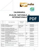 Calendarul - Zilelor Nationale Si Internationale