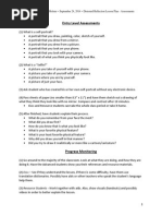 Art 441 Lesson Plan 1 - Distorted Self-Portrait Assessments