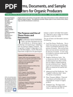 Forms, Documents, and Sample Letters for Organic Producers