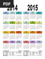 Two Year Calendar 2014 2015 Landscape in Color