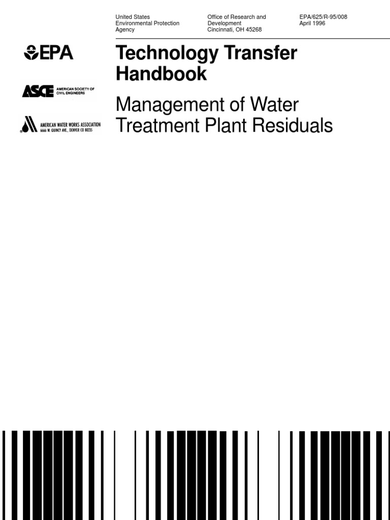 Management of Water Treatment Plant Residuals PDF United States