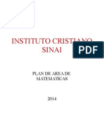 Area de Matematicas Plan de Estudio 2014 Nes